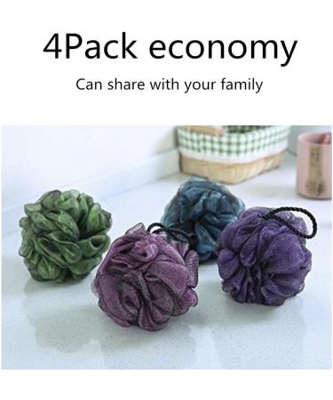 4 Pack JollyJelly Bath Shower Sponges - Double Mesh Body Scrubbers for Smooth Skin | Luffa Scrub Brushes for Men & Women | International Shipping - Buy Online on SooperMarket.com