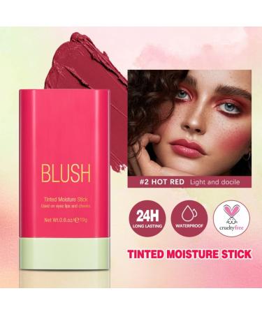 Ofanyia Cream Blush Stick - Multi-Use Lip and Cheek Tint - Velvet Matte Texture - Cruelty Free - (02# Hot Red) - Buy Online on SooperMarket.com