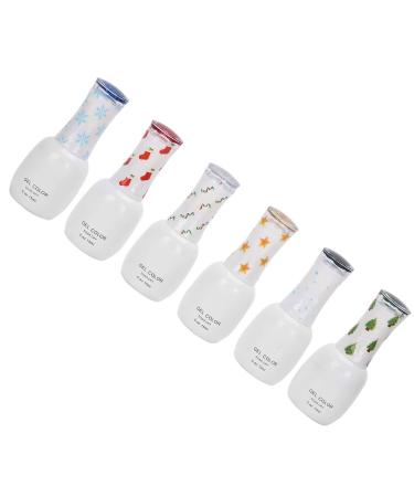 Glitter Soak Off Gel Nail Art Tool 6 Colors Nail Art UV Gel Manicure Polish Gift Set Non-Toxic Safe for Nails Eye-Catching Colors Lightweight & Portable Holographic Laser