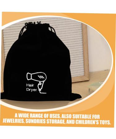 Baluue 5pcs Flannel Hair Dryer Bag Travel Drawstring Bag Hair Tools Travel Bag Hair Dryer Bag for Travel Bag for Hair Dryer Hair Dryer Organizer Flat Ironing Travel Bag Travel Makeup Bag 26.00X23.00X0.50CMx5pcs Blackx5pcs - Buy Online on SooperMarket.com
