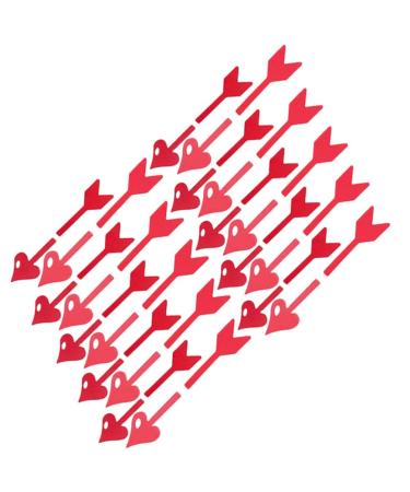 Didiseaon 20pcs Valentine's Day Cake Inserts Fruit Cake Bridal Shower Picks Appetizer Toothpicks Decorative Cake Inserts Red Decor Paper Cups Birthday Cake Decoration Dessert Arrow
