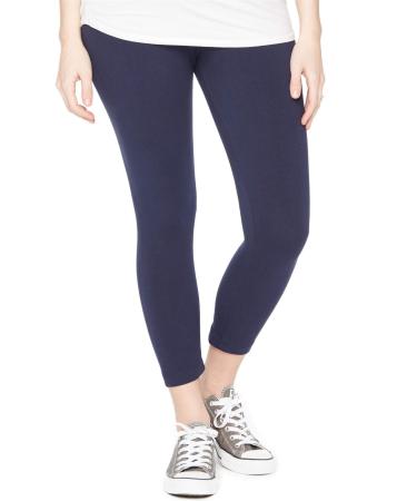 Motherhood Maternity Women's Maternity Essential Stretch Secret Fit Belly Leggings XL Crop Navy