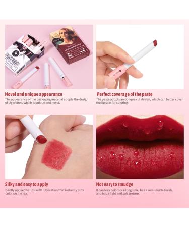Buy Matte Non-Stick Cigarette Case Lipstick Set - Long Lasting Velvet Lip Gloss & Tint | Portable Makeup Kit for Perfect Lips - Buy Online on SooperMarket.com