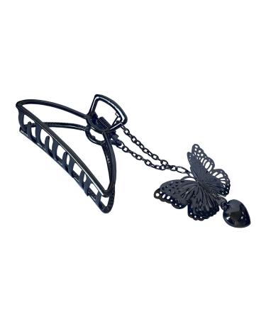 TANG SONG 4PCS Metal Hair Claw Clips with Butterfly and Heart Pendant | Hair Catch Barrette Jaw Clamp for Women | Half Bun Hairpins Set(Silver+Gold+Rose Gold+Black) - Buy Online on SooperMarket.com
