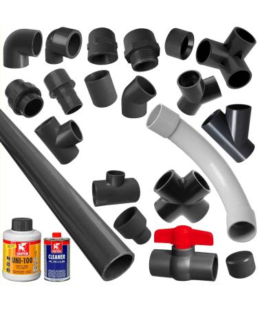 MegaHaustechnik ball valve - PVC adhesive fitting for pipe - outside 40mm 40mm ball valve