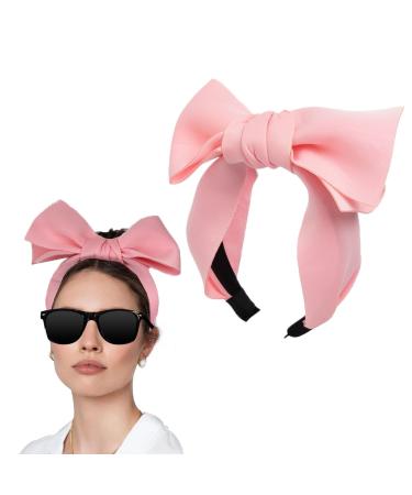 AWOCAN Women Big Bows Headbands Wide Knot Hair Hoop Hair Bands Bow Hair Accessories for Christmas Halloween Party Costume Gifts for Girls Women (pink)