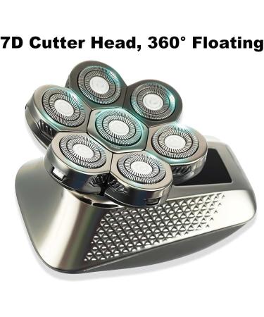 5-in-1 Electric Razor for Men - Rechargeable Bald Head Shaver with 7 Floating Heads Beard & Nose Hair Trimmer and Facial Brush - Buy Online on SooperMarket.com