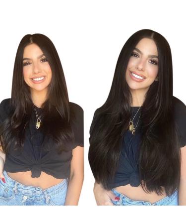 Laavoo Real Hair Extensions | Tape-In Dark Brown Remy Hair 55cm | 20pcs 50g #2 - Buy Online on SooperMarket.com