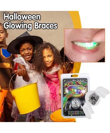LED Flashing Light Up Teeth Glow in The Dark Mouth LED Party Favor Multicolored LED Light Up Gadget for Halloween (White) - Buy Online on SooperMarket.com