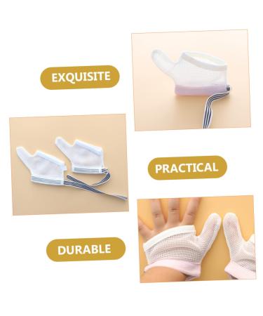 PLAFOPE 2 Pairs Anti-Eating Gloves for Kids | Thumb Protector & Hand Mittens for Nail Biting | Breathable Finger Guard | Child Nylon Gloves 11x7x0.5cm | Pink Black - Buy Online on SooperMarket.com