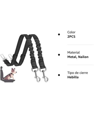 LauCentral Dog Seat Belts for Car 2 Packs Headrest Restraint Puppy Safety Adjustable Dog Car Seatbelts and Strong Leash Leads Accessories for Dogs Cats Pets Black - Buy Online on SooperMarket.com