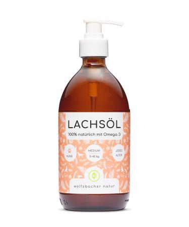Salmon oil for dogs and cats with Omega 3 & 6 I 500ml Norwegian natural laughs oil made of Atlantic-Sea salmon I supplementary for dogs