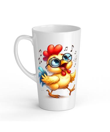 White Ceramic Kids Chicken Mug - Large 483 ml Perfect for Hot Chocolate or Milk Fun and Easy to Use