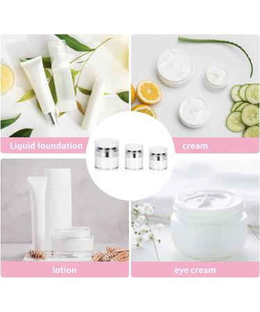 2PCS Airless Pump Bottles | Refillable Moisturizer Dispenser Set - 50ml Travel Size | Portable Vacuum Cream Jar for Cosmetic Storage - Buy Online on SooperMarket.com
