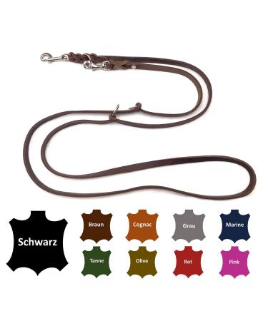 Dog liner Small dogs / large dogs 2m / 2.40m / 2.80m / 3.50m / 5m Double linen adjustable (2.80m x 8mm dark brown) 2.80m x 8mm dark brown