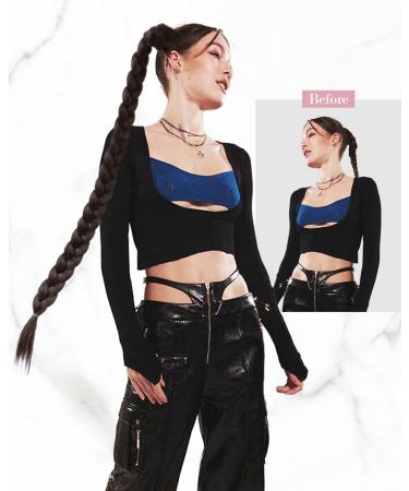 REECHO DIY Braid Ponytail Extension | Long Straight Wrap Around Synthetic Hairpiece - Red 34 Inch - Buy Online on SooperMarket.com