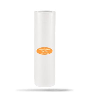 New brothread Light Weight Clear Wash Away - Water Soluble Embroidery Topping Film - 12" x 25 Yd roll - Cut into Various Sizes for Machine Embroidery and Hand Sewing 12" x 25Yd/roll