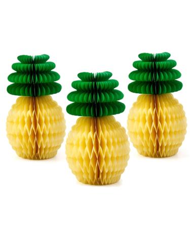 HOMSFOU 5pcs Plants Decor Honeycomb Decor Fruit Decor Botanical Decor Bee Hive Decor Party Decor Honeycomb Paper Pineapple Party Supplies Honeycomb Party Favors Decorate Decorations Yellow 5PCS 20CM
