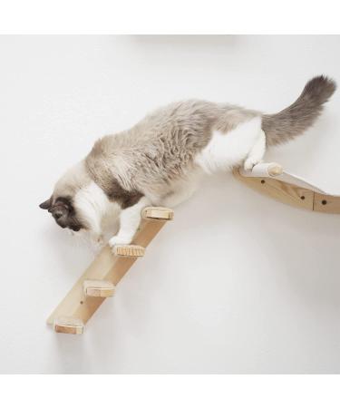 Wall Mounted Cat Hammock & Climbing Shelf with Sisal Scratching - 4 Step Stairway for Sleeping, Playing & Lounging - Cat Furniture - Buy Online on SooperMarket.com