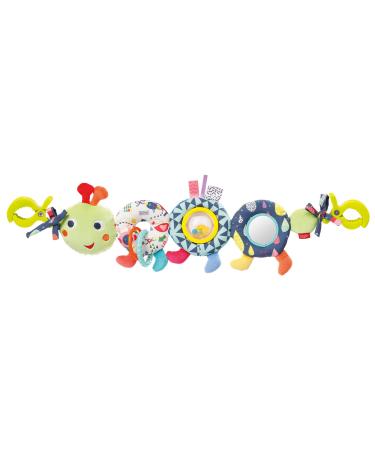 Fehn stroller chain baby mobile caterpillar Color Friends - Babyobile chain with sweet caterpillar figure - baby toys for flexible hanging - stroller toys for babies and toddlers from 0+ months