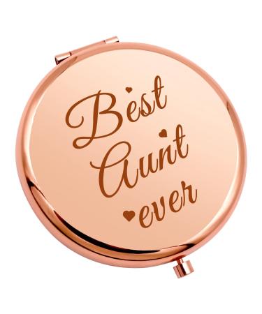 Best Aunt Gift for Mother's Day Compact Makeup Mirror to My Auntie Birthday Gift Thank You Gift for Women Wedding Graduation Gift Aunt from Niece Nephew Pocket Makeup Mirror Tia Appreciation Gift