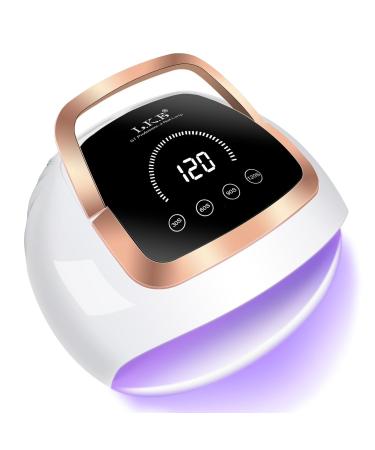 UV Lamps for Gel Nails 268W UV Nail Lamp LED Nail Lamp with Automatic Sensor/4 Timer Setting/Large LCD Touch Screen Professional Nail Art DIY Tools for Beginners Home Salon Use (off-white)