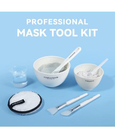 9-in-1 Face Mask Mixing Bowl Set with Brushes & Tools - White | FASPLENDOR - Buy Online on SooperMarket.com