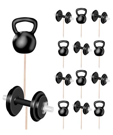 Gym Weights for Birthday Party Food Cupcake Decorations (14 Pack)