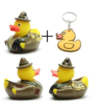 Funny Squeaky Bathing Duck - Hunter Duck Toy with Rifle & Horn - Perfect Gift for Hunters | Duckshop - Buy Online on SooperMarket.com