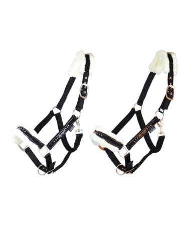 Marengos halter set with lead rope ELEGANT black or rose gold black warmblood