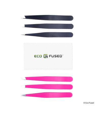 High Precision Tweezers Set - Pluck Eyebrows, Apply Fake Eyelashes, Remove Hair - Pink/Black - Buy Online on SooperMarket.com