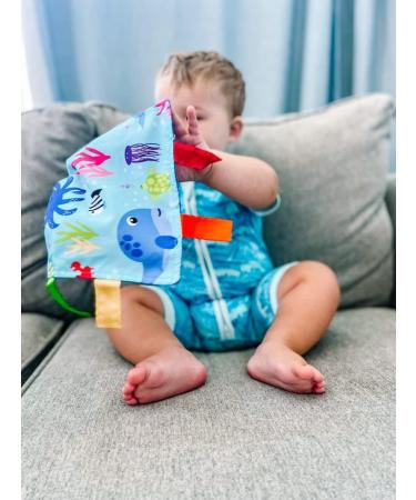 Baby Jack & Co Ocean Lovey Tag Toys for Babies - 8x8 Crinkle Toy Set | Soft & Safe | Learn Shapes & Colors | Ideal Baby Shower Gift | BPA Free - Buy Online on SooperMarket.com