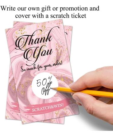 Hafhue 50 Pack Thank You Blank Gift Certificate Scratch Off Cards for Small Business Spa Gold - Buy Online on SooperMarket.com