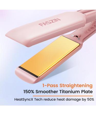 Professional Hair Straightener - 1.65" Titanium Flat Iron with 30s Rapid Heat 10 Temp Levels (260-450 ) LED Display - Pink - Buy Online on SooperMarket.com