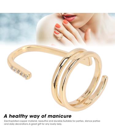 TYCIONG Decorative Nail Ring Fashion Fingertip Jewelry Nail Art Ring Ladies Wearing Nail Accessories (3050 gold) - Buy Online on SooperMarket.com