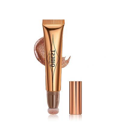 Go Ho Liquid Highlighter Wand Cream Highlighter Makeup Stick with Cushion Applicator Smooth Natural Finish Blendable Glowing Face Illuminator Makeup #05 Highlighter - Bronzer Rose #05 Bronzer Rose Highlighter Wand