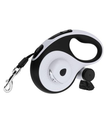 Moyouno dog leash retractable dog leash retractable dog leash with feces bag holder robust pet leash durable automatic pull-out dog training leash floodlights for walks with-black