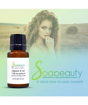 TOCOPHEROL T-50 Vitamin E Oil - Natural Anti-Aging Treatment for Scars Wrinkles & Dark Spots | Multi-Purpose Hair Skin & Body Care - 0.5 oz - Buy Online on SooperMarket.com
