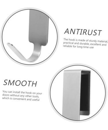 STOBAZA 2pcs Metal Coat Hanger Over The Door Hanger Towel Hanger Bathroom Shower Door Bathroom Door No Nails 17x3cm Silver - Buy Online on SooperMarket.com