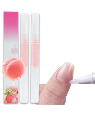 Cuticle Oil Pen for Nail Care 2PCS Cuticle Oil for Nails Moisture and Soften Dry Cuticles Nail Oil Pen for Preventing Cracking and Drying of Nails Manicure Pedicure for Woman (Peach)