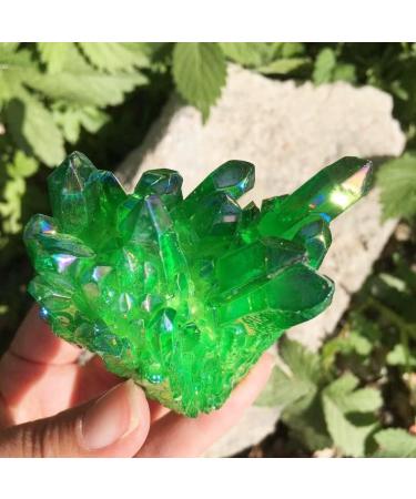 Home Decor 100-120g Natural Crystal Green Angel Aura Quartz Cluster specimens Cured Titanium Coating Quartz Cluster Gifts Natural Crystal Room Decoration FUZEGRDLI (Size : 70g) - Buy Online on SooperMarket.com