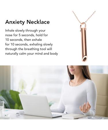 Stress Relief Mindful Breathing Necklace Anxiety Necklace Breathwork Tool for Anxiety Relief Breathing Exercises Meditation Relaxation Calming Down Slowing The Breath(Rose Gold) - Buy Online on SooperMarket.com