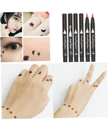 Eyeliner Stamp 2 in 1 Double-Head Waterproof Liquid Eyeliner Pen Make-Up Tool Black Heart double-headed eyeliner - Buy Online on SooperMarket.com