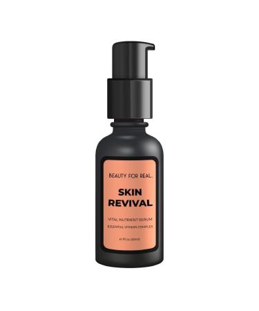 Beauty for Real Skin Revival Vital Nutrient Serum - Anti-Aging Skincare - Diminishes the Appearance of Fine Lines & Wrinkles - Hydrates Repairs & Brightens Skin - With Vitamin A B3 & C - 1 fl oz