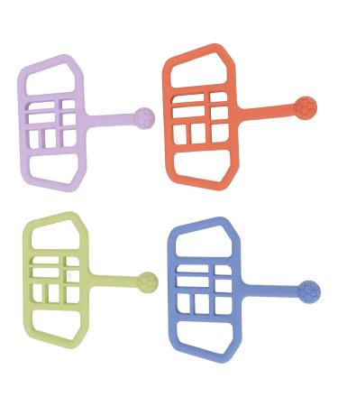 4pcs Football Grid Silicone Baby Teether Chew Toys - Easy Grip Infant Gift for Kids - Buy Online on SooperMarket.com