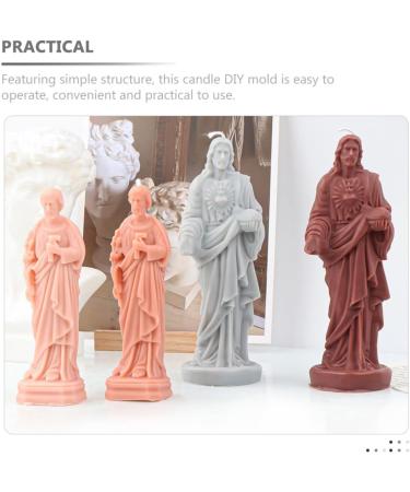 NUOBESTY 5pcs DIY Mold for Candle Votive Candles Scented DIY Supplies Jesus Craft Mold Molds for Candle Making Flower Stickers Jesus Candle Molds Hand Mold White Suite 3D Soap Silica Gel Whitex5pcs 13.5x5cmx5pcs - Buy Online on SooperMarket.com