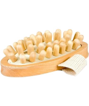 AnHua Natural Wood Hand-Held Body Brush - Cellulite Reduction - L Size - Buy Online on SooperMarket.com