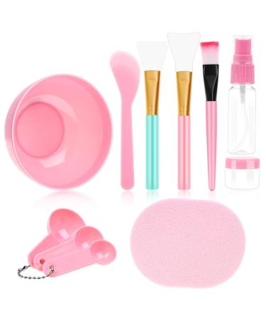 Face Mask Mixing Bowl Set, Anezus 11 Pcs DIY Facemask Mixing Tool Kit with Facial Mask Bowl Stick Spatula Silicone Brush Spray Bottle Puff Soaking Bottle Gauges