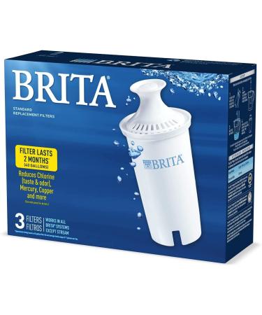 Brita Standard Water Filter Replacement - 3 Count, BPA Free for Pitchers & Dispensers - Buy Online on SooperMarket.com