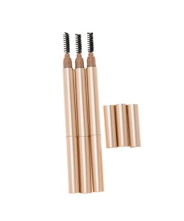 BELLIFFY 3pcs Double Ended Eyebrow Pencil Makeup Accessories Dark Brown Eyebrow Pencils Eyeliner Pencil Abs